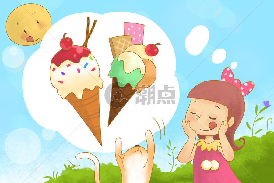 夏日冰淇淋插画图片素材免费下载