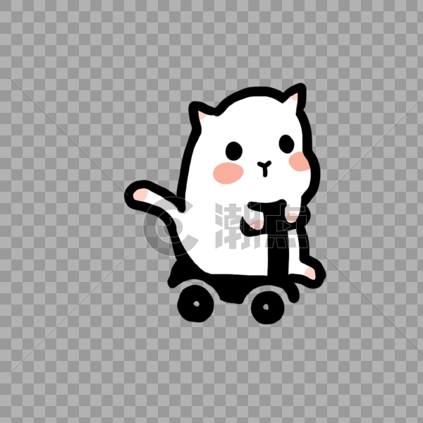 猫咪滑板车图片素材免费下载