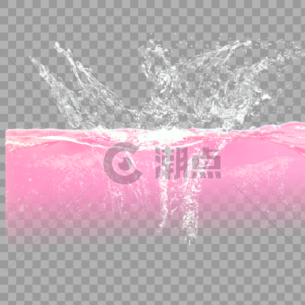 粉色水溅落特效图片素材免费下载