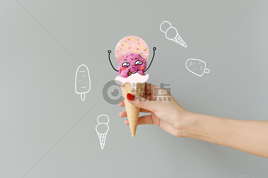 小清新可爱夏天冰淇淋图片素材免费下载
