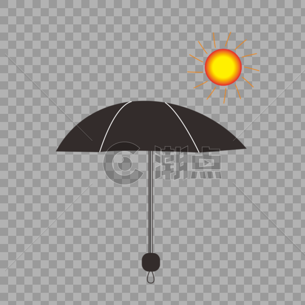 手绘防晒太阳伞和太阳图片素材免费下载