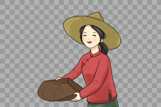 妇女农民卡通形象图片素材免费下载