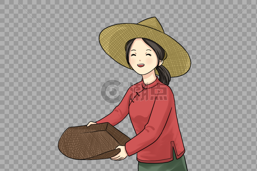 妇女农民卡通形象图片素材免费下载