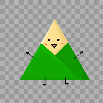 拟人的三角粽子图片素材免费下载