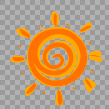 简单的螺旋红色小太阳图片素材免费下载