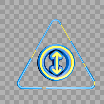 立体三角指示图标图片素材免费下载
