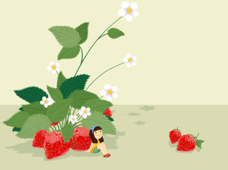 立夏草莓女孩GIF图片素材免费下载