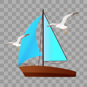 小船与海鸥图片素材免费下载