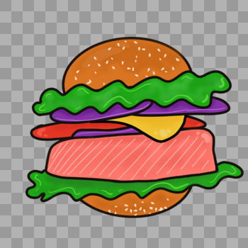 卡通快餐汉堡美食图片素材免费下载