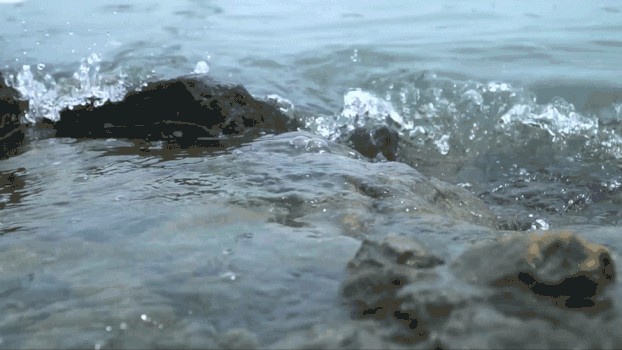 海滩边的海浪GIF图片素材免费下载