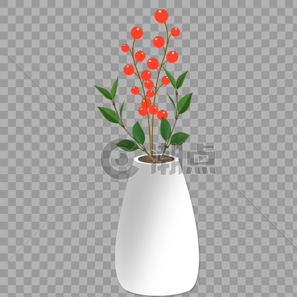 花瓶插花植物装饰图片素材免费下载