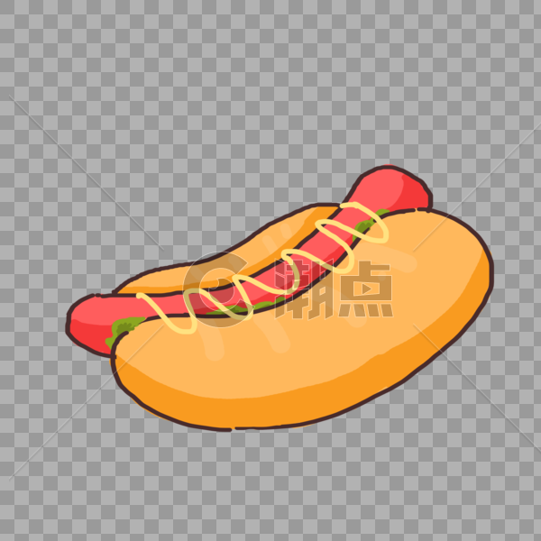 热狗美食香肠面包食物卡通图片素材免费下载