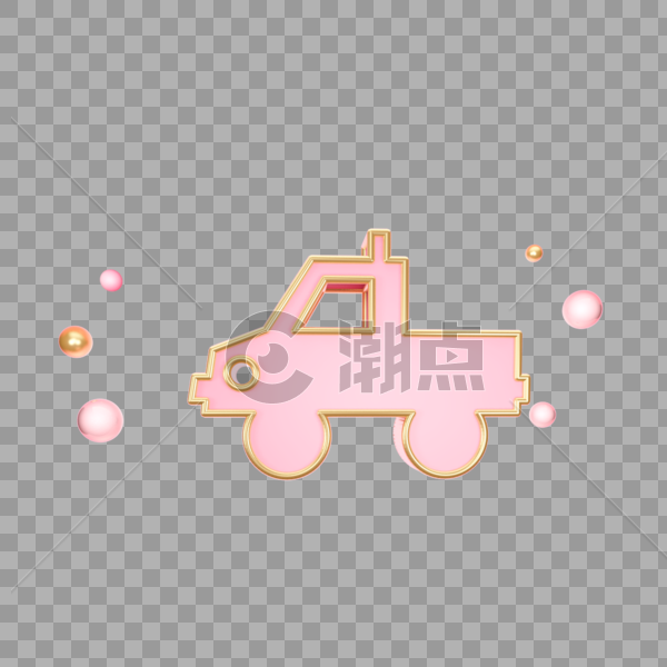 立体粉色卡车图标图片素材免费下载