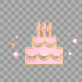 立体粉色蛋糕图标图片素材免费下载