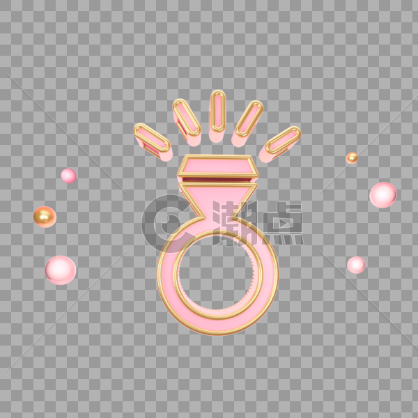 立体粉色宝石戒指图标图片素材免费下载
