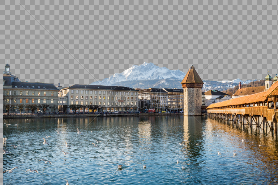 瑞士卢塞恩卡贝尔桥图片素材免费下载
