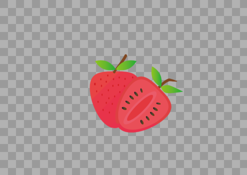 AI矢量图卡通3D水果草莓图片素材免费下载