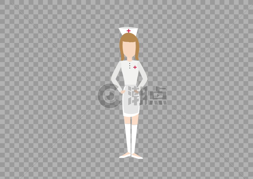 AI矢量图平面人物白衣天使护士姐姐图片素材免费下载