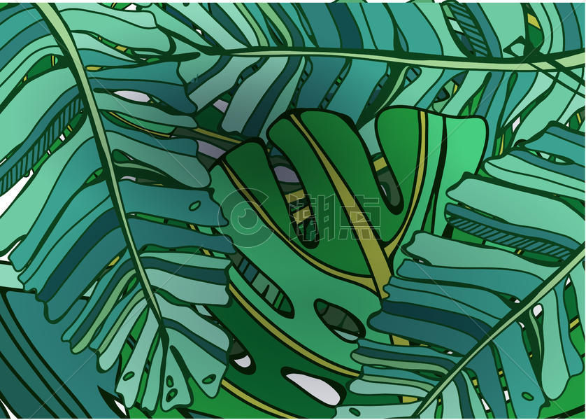 绿色植物插画图片素材免费下载