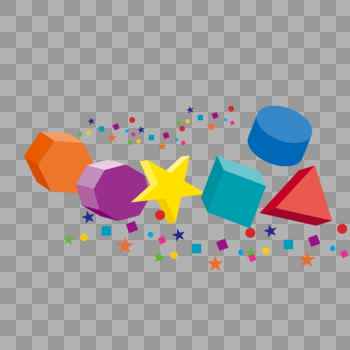 彩色几何体图片素材免费下载