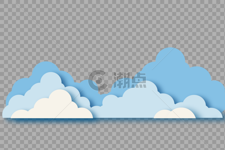 剪纸风格云彩图片素材免费下载