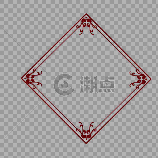 中国风红色简约正方形边框图片素材免费下载