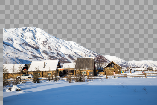 新疆禾木村冬季雪景图片素材免费下载