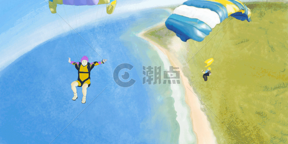 5.4青年节极限滑翔伞GIF图片素材免费下载