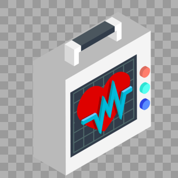 卡通立体心电图箱装饰素材图案图片素材免费下载