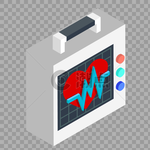 卡通立体心电图箱装饰素材图案图片素材免费下载