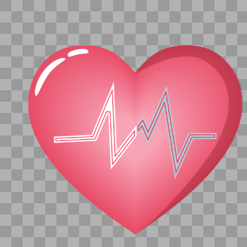 医疗心形心电图装饰素材图案图片素材免费下载