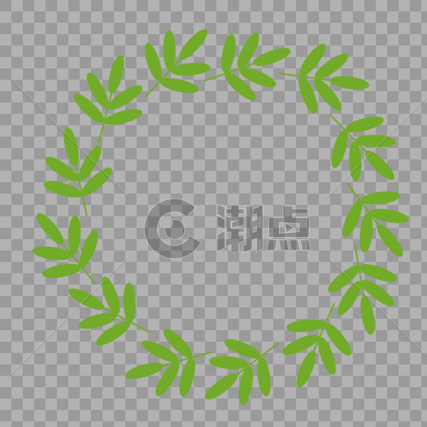 绿色清新叶子花环边框图片素材免费下载