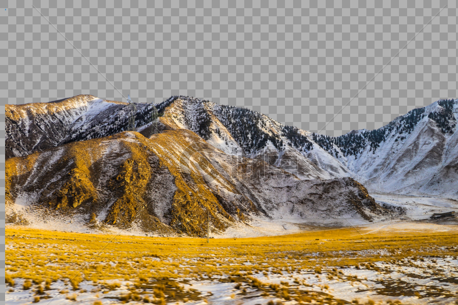 冬天的青海雪山风光图片素材免费下载