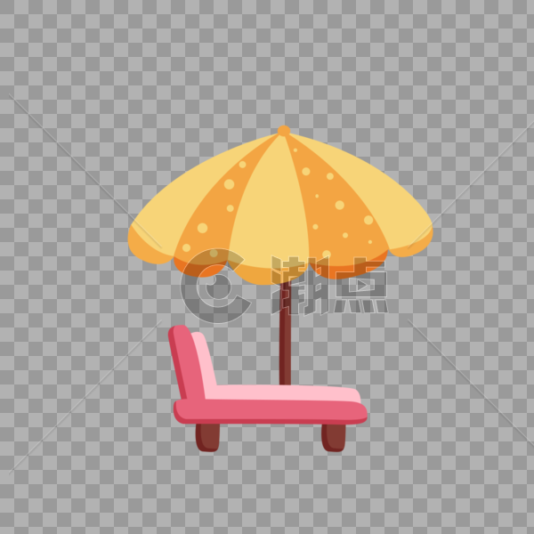 遮阳伞和躺椅图片素材免费下载