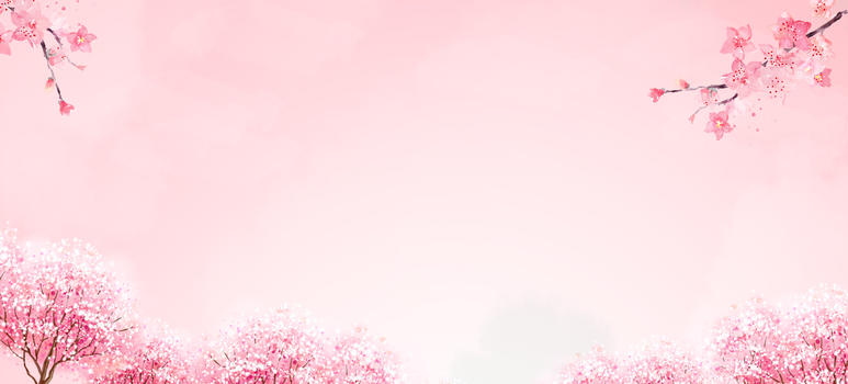 手绘樱花背景图片素材免费下载