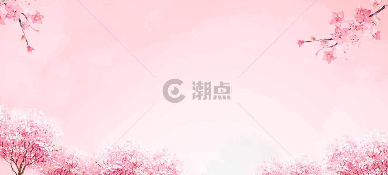 手绘樱花背景图片素材免费下载