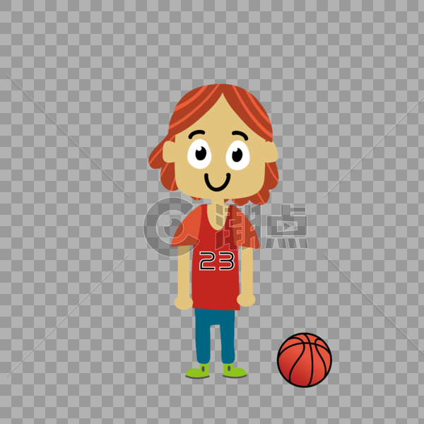 AI矢量图卡通打篮球的男孩图片素材免费下载