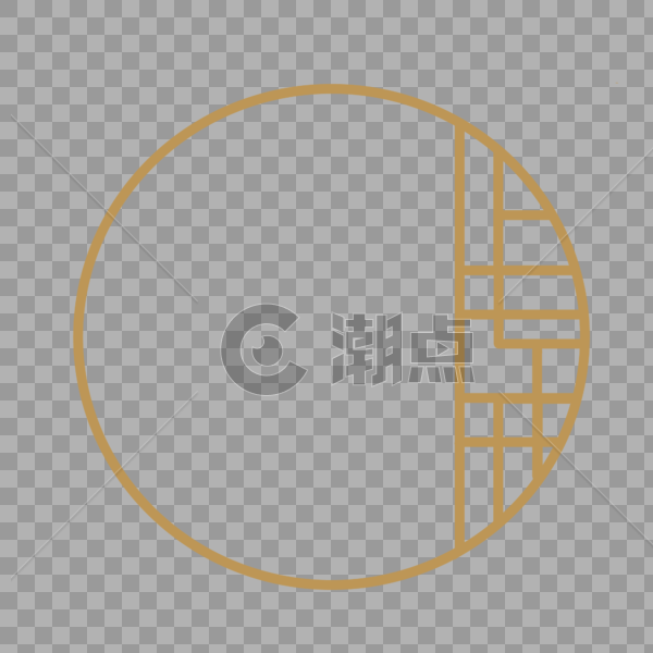 中国风古风金色圆圈简约边框图片素材免费下载