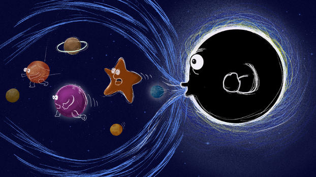 宇宙神秘黑洞吞噬星球插画图片素材免费下载