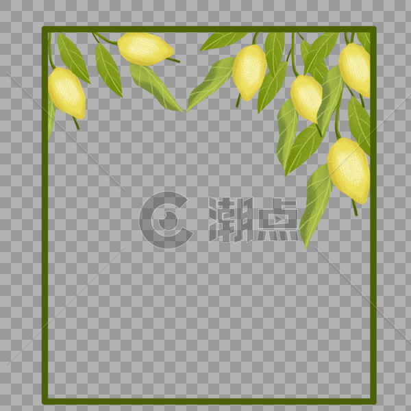 柠檬树边框图片素材免费下载
