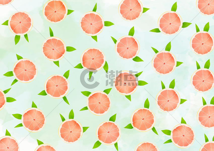 水彩风粉色橙子背景图片素材免费下载