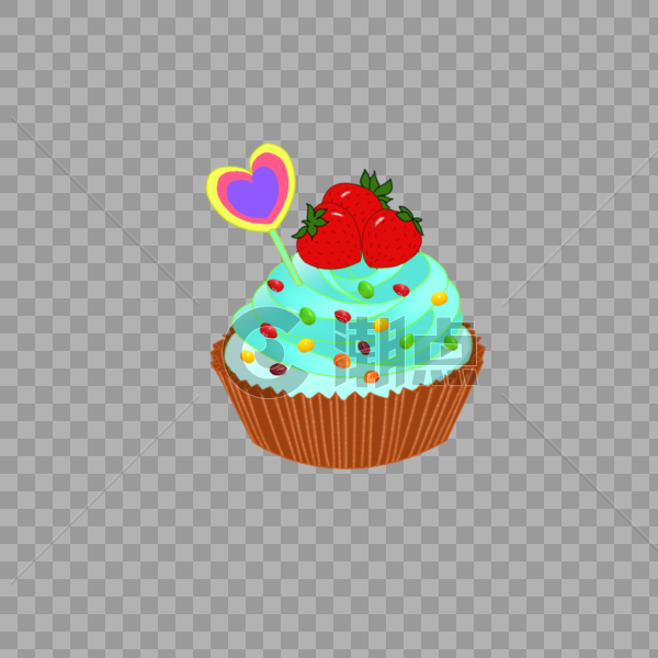 草莓彩虹糖蛋糕元素图片素材免费下载