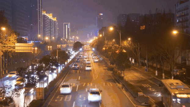 西安南二环车流夜景延时GIF图片素材免费下载