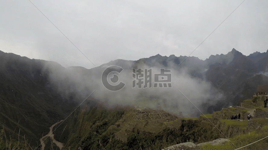 世界遗址马丘比丘消失在雾中GIF图片素材免费下载