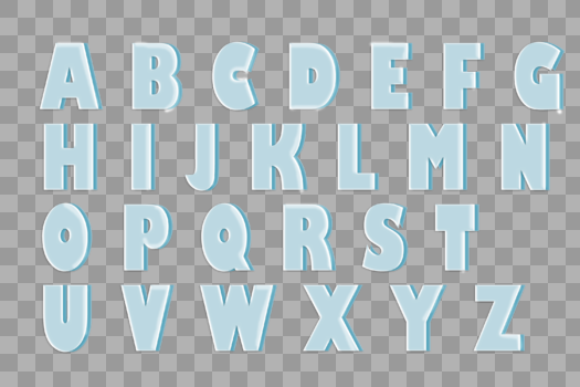 字母表水晶字效图片素材免费下载