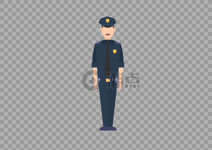 AI矢量图平面化人物劳动节劳动元素男性警察图片素材免费下载