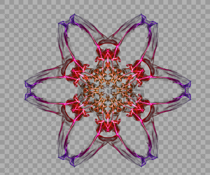花型抽象六瓣光效图图片素材免费下载
