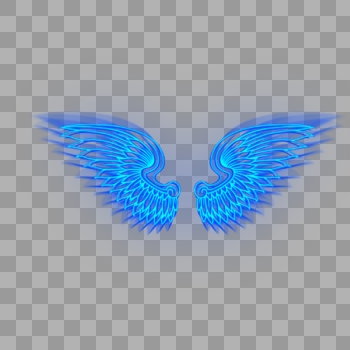 蓝色发光翅膀图片素材免费下载