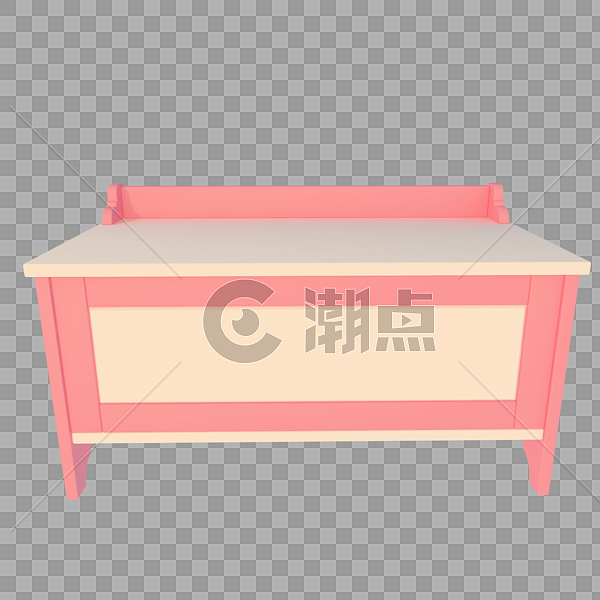 C4D粉色家居矮柜子图片素材免费下载