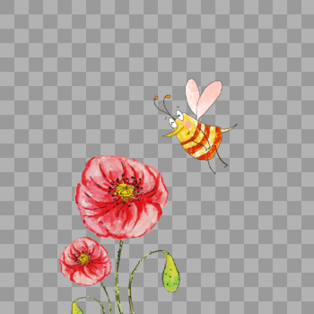 花朵与蜜蜂图片素材免费下载
